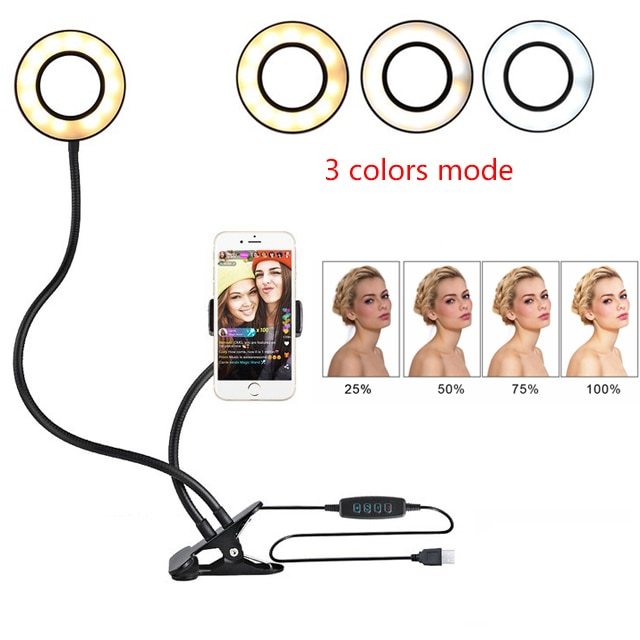 ED Selfie Ring Light with Adjustable 8cm Stand for Makeup & Live Streaming