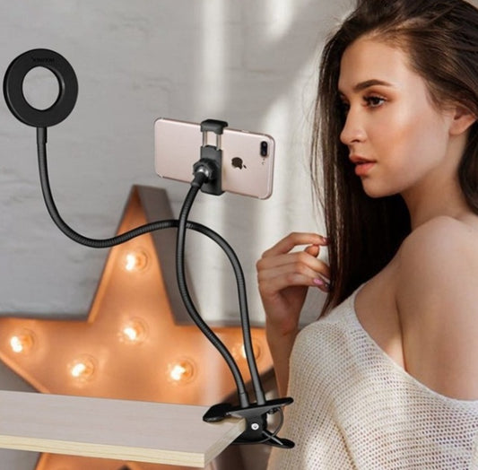 ED Selfie Ring Light with Adjustable 8cm Stand for Makeup & Live Streaming