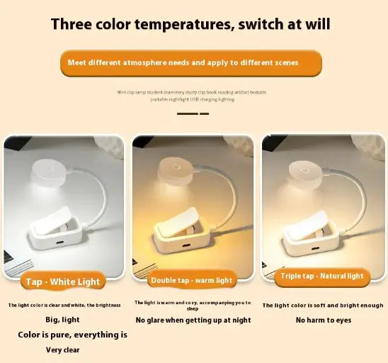 Folding Mini Clip Book Lamp | Portable LED Reading Light for Bed & Travel