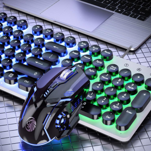 Dragon LED Gaming Keyboard & Mouse Set USB Wired with Rainbow Backlight