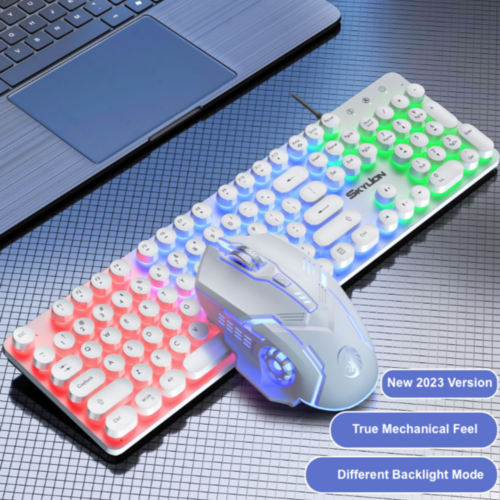 Dragon LED Gaming Keyboard & Mouse Set USB Wired with Rainbow Backlight