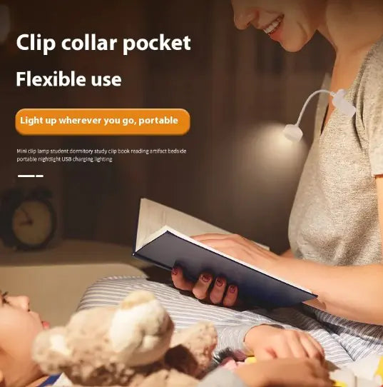 Folding Mini Clip Book Lamp | Portable LED Reading Light for Bed & Travel