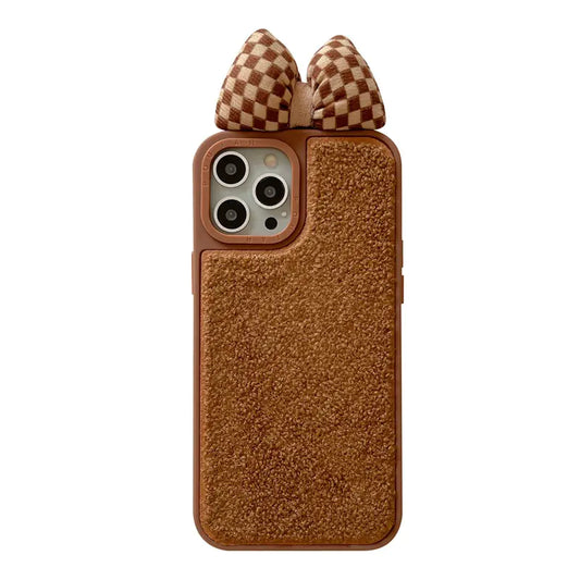 Cute Lattice Bow Silicone Phone Case | Soft Shockproof Cover for iPhone & Android