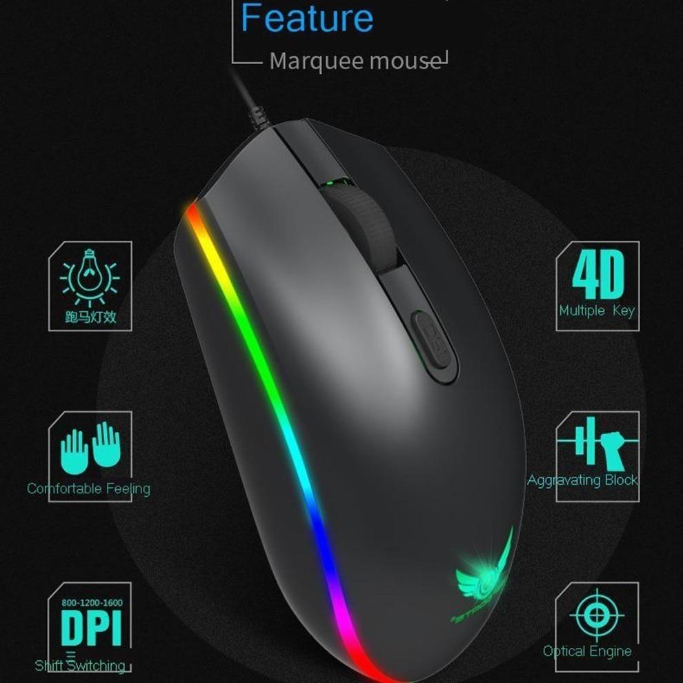 Dragon LED Gaming Keyboard & Mouse Set USB Wired with Rainbow Backlight