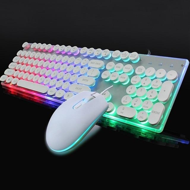 Dragon LED Gaming Keyboard & Mouse Set USB Wired with Rainbow Backlight