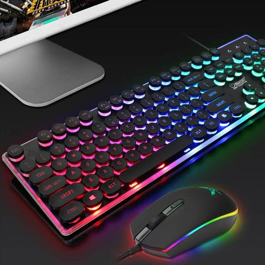 Dragon LED Gaming Keyboard & Mouse Set USB Wired with Rainbow Backlight