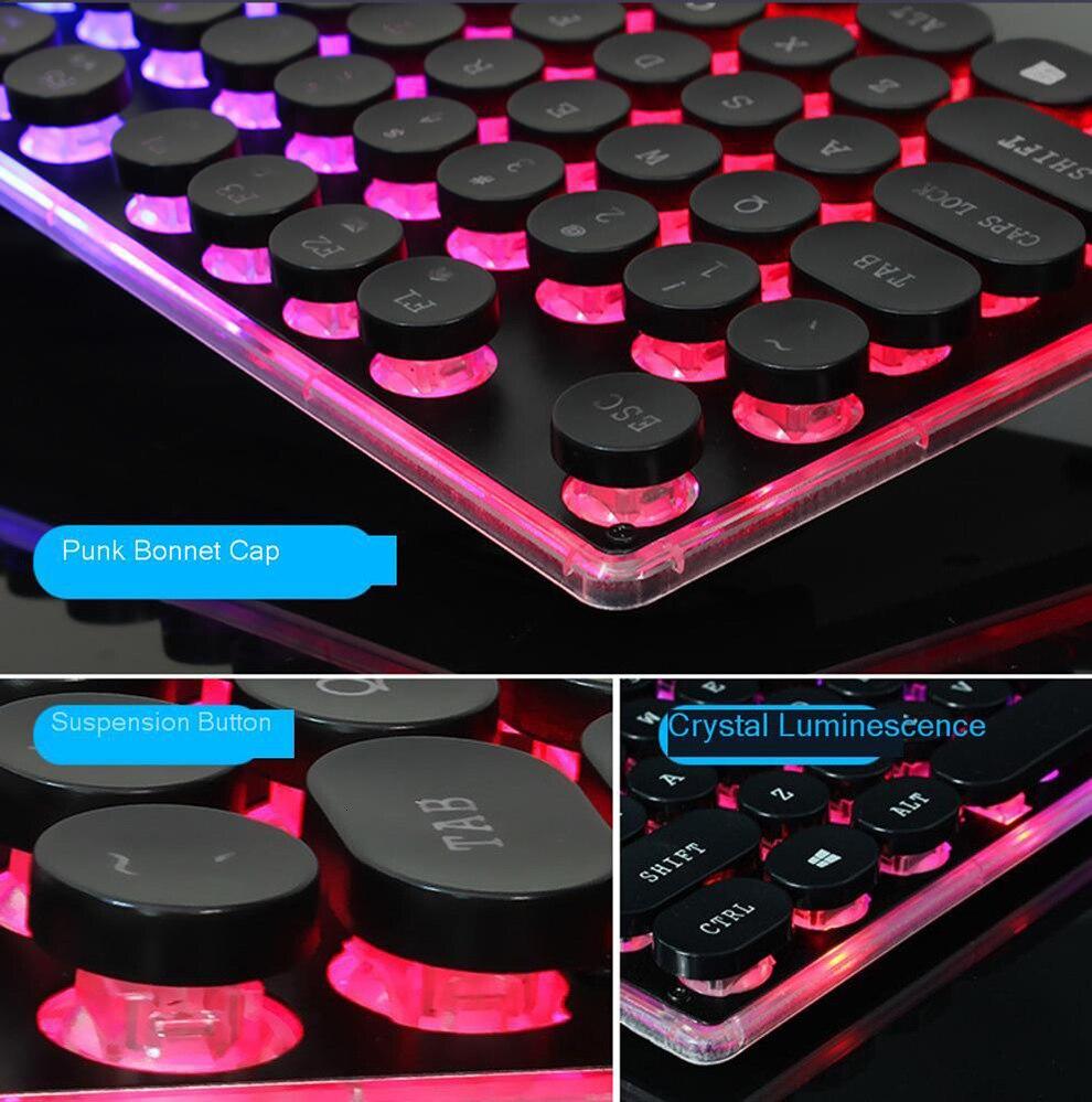 Dragon LED Gaming Keyboard & Mouse Set USB Wired with Rainbow Backlight