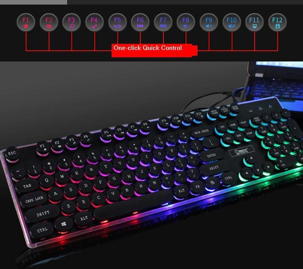 Dragon LED Gaming Keyboard & Mouse Set USB Wired with Rainbow Backlight