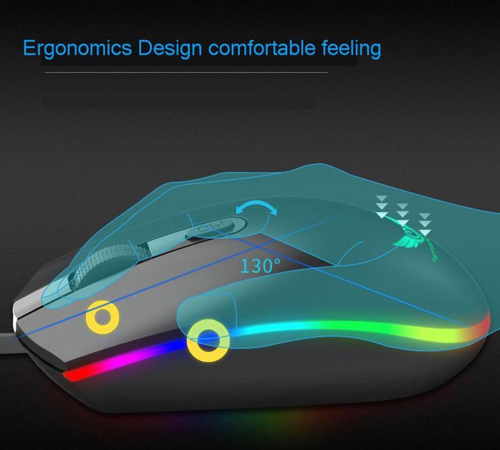 Dragon LED Gaming Keyboard & Mouse Set USB Wired with Rainbow Backlight