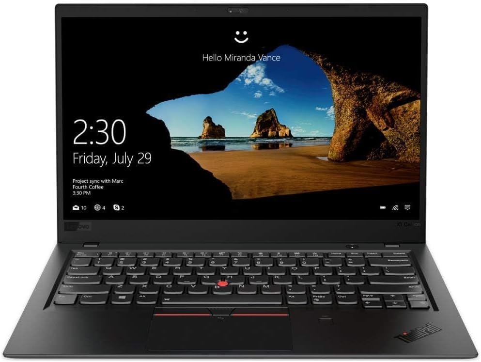 (Refurbished) Lenovo ThinkPad X1 Carbon 6th 14.0" FHD Laptop Computer, Core i7-8350U, 16GB DDR4 RAM, 512GB SSD, Backlit Keyboard, Fingerprint Reader, HDMI, Thunderbolt 3, Windows 11 Pro